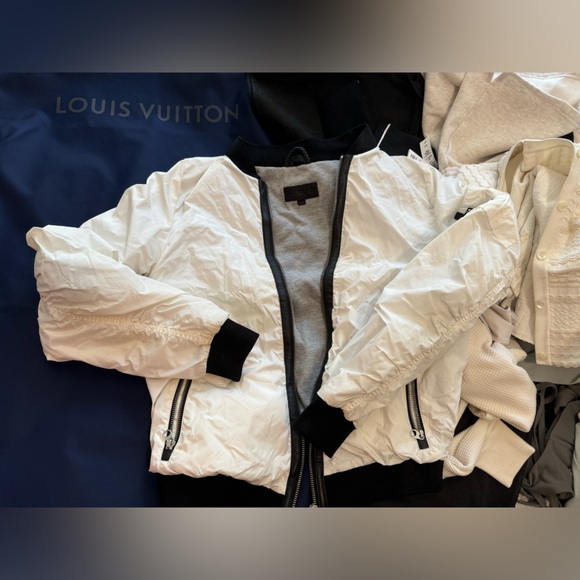 ARITZIA Mackage Cara Bomber Jacket small white black - Picture 3 of 10